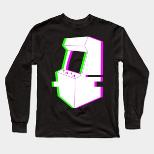 Retro Glitch Arcade Machine Long Sleeve T-Shirt